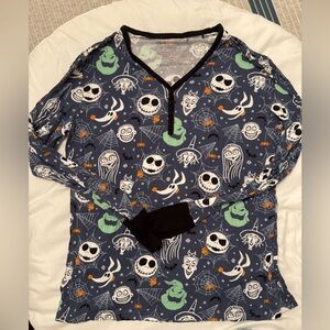 Little sleepies women’s nightmare before Christmas long sleeve top, size medium